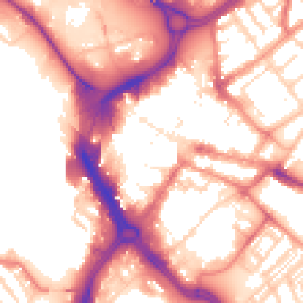 Daytime road noise heatmap for DN1 1BL