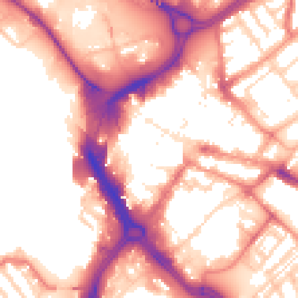 Daytime road noise heatmap for DN1 1BZ
