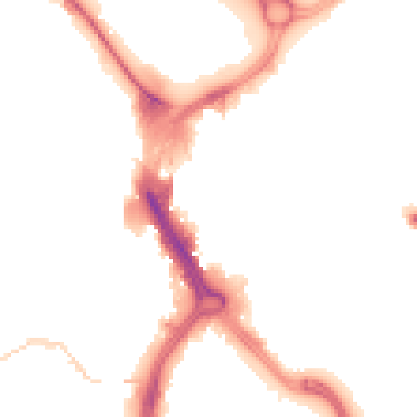 Night-time road noise heatmap for DN1 1DD