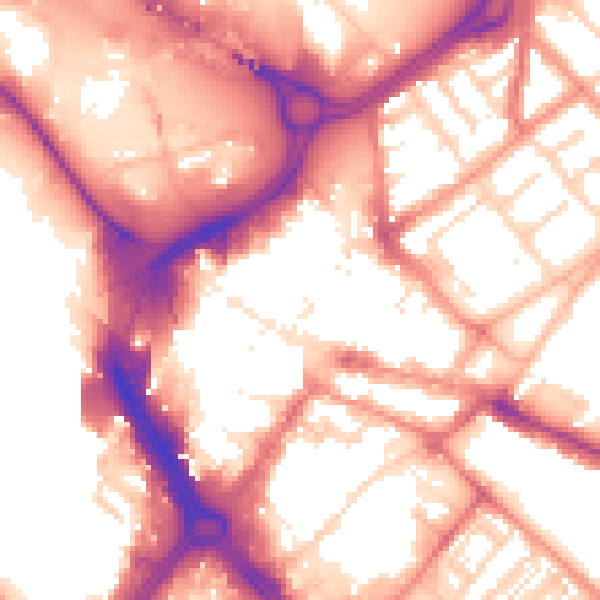 Daytime road noise heatmap for DN1 1EW