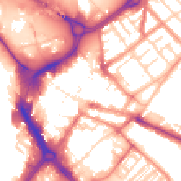 Daytime road noise heatmap for DN1 1HF