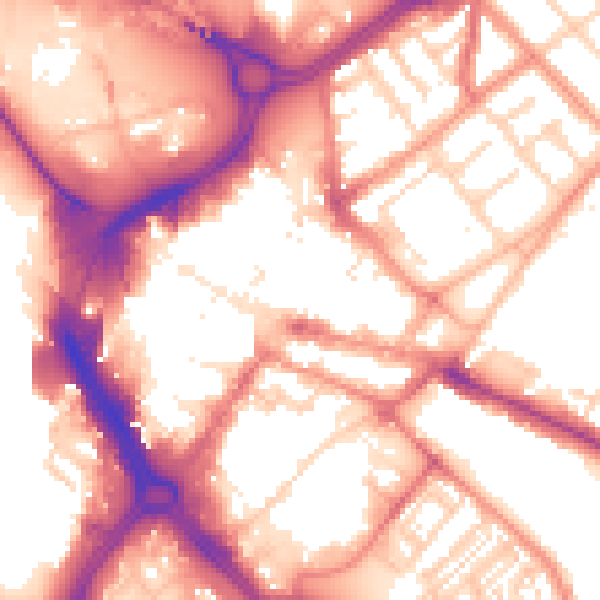 Daytime road noise heatmap for DN1 1HG