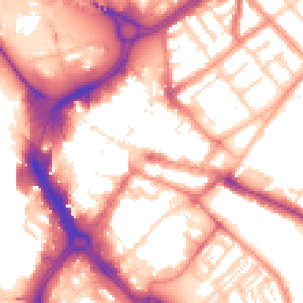 Daytime road noise heatmap for DN1 1HH