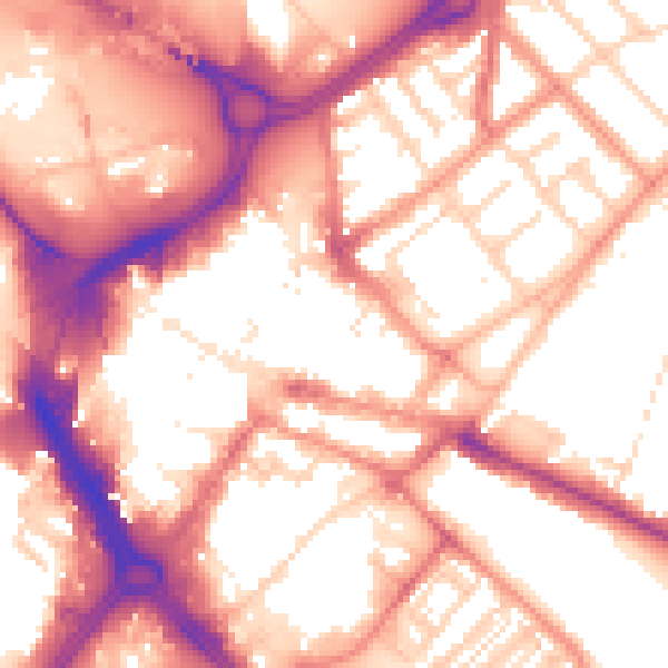 Daytime road noise heatmap for DN1 1HL