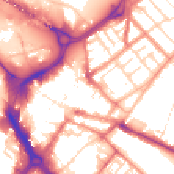 Daytime road noise heatmap for DN1 1HT
