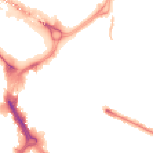 Night-time road noise heatmap for DN1 1HT