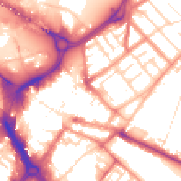 Daytime road noise heatmap for DN1 1HZ