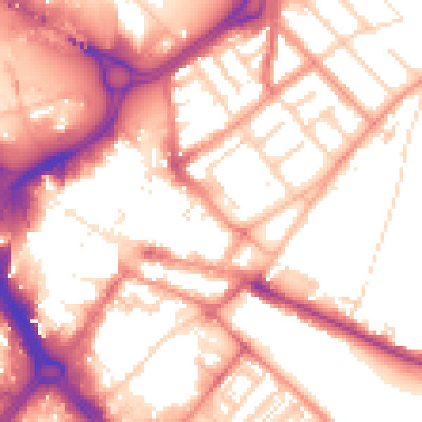 Daytime road noise heatmap for DN1 1JD