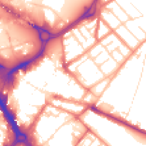 Daytime road noise heatmap for DN1 1JG