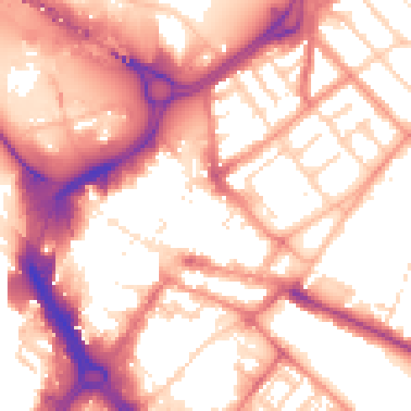 Daytime road noise heatmap for DN1 1JL