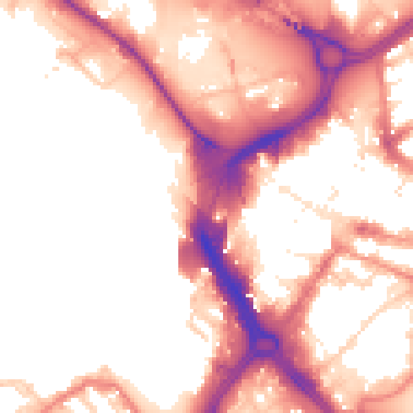 Daytime road noise heatmap for DN1 1LA