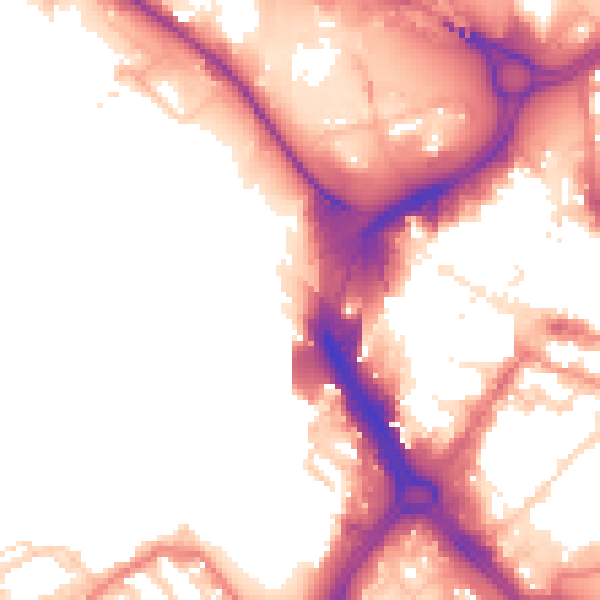 Daytime road noise heatmap for DN1 1LB