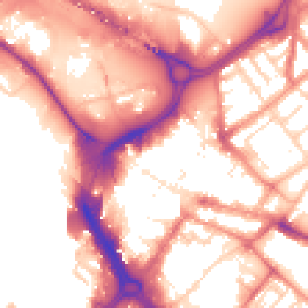 Daytime road noise heatmap for DN1 1LD