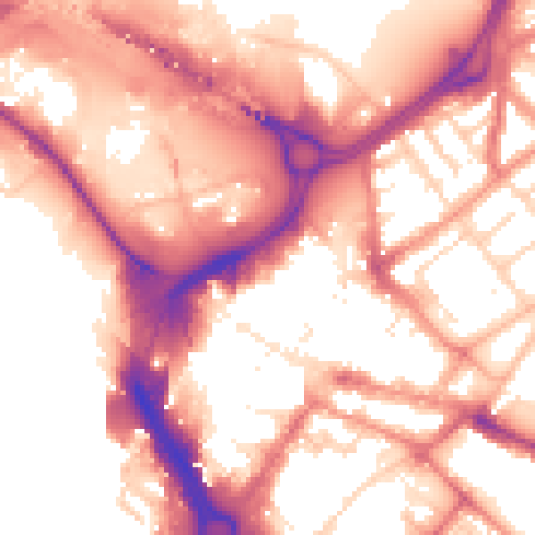 Daytime road noise heatmap for DN1 1LE