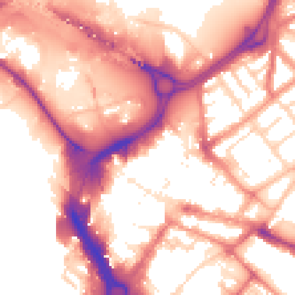 Daytime road noise heatmap for DN1 1LG