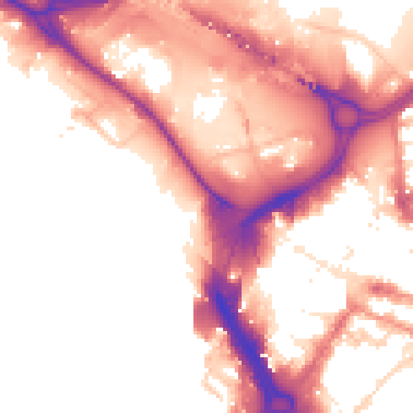 Daytime road noise heatmap for DN1 1LH