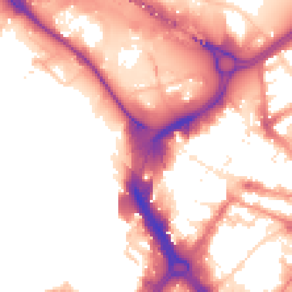 Daytime road noise heatmap for DN1 1LJ