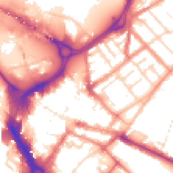 Daytime road noise heatmap for DN1 1LS