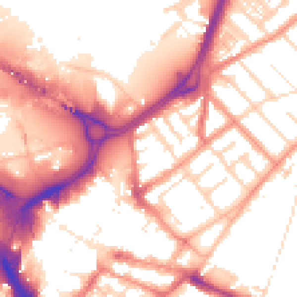 Daytime road noise heatmap for DN1 1LX
