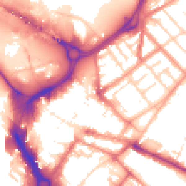 Daytime road noise heatmap for DN1 1LY