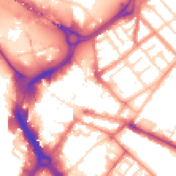 Daytime road noise heatmap for DN1 1NE
