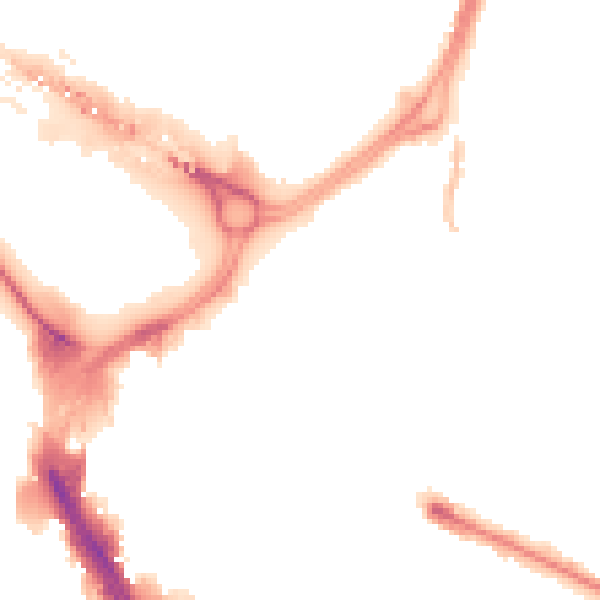 Night-time road noise heatmap for DN1 1NG