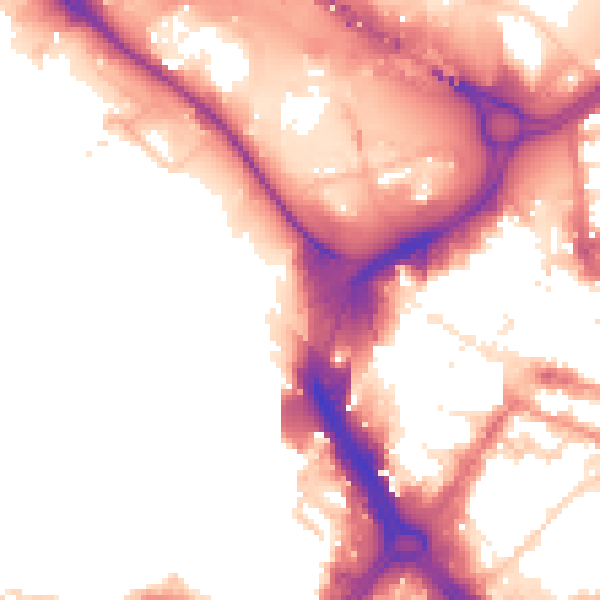 Daytime road noise heatmap for DN1 1PJ