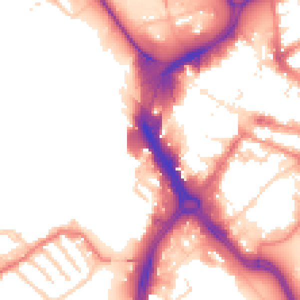 Daytime road noise heatmap for DN1 1PN