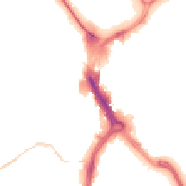 Night-time road noise heatmap for DN1 1PN