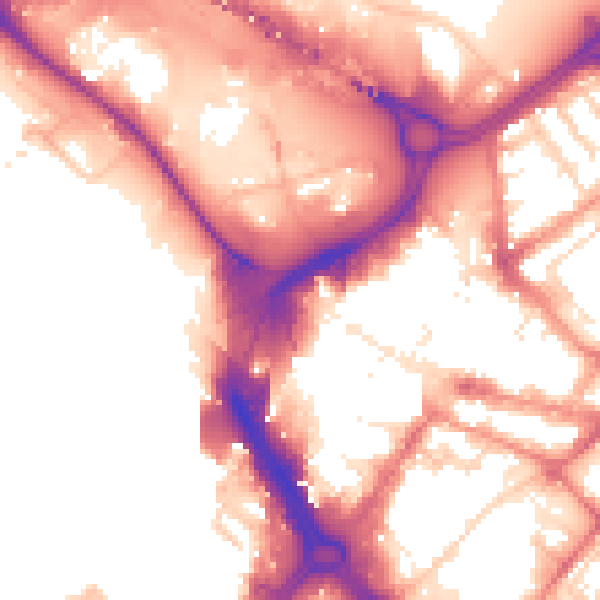 Daytime road noise heatmap for DN1 1PZ