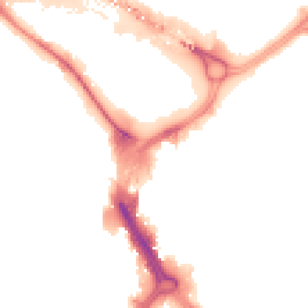 Night-time road noise heatmap for DN1 1PZ