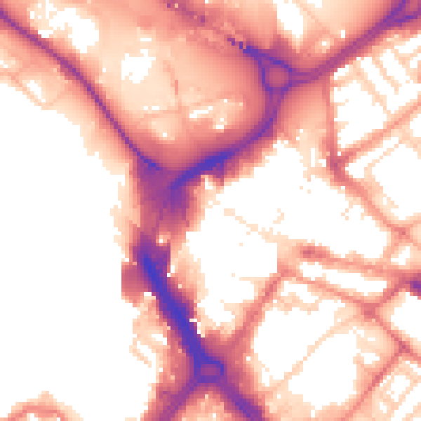 Daytime road noise heatmap for DN1 1QG