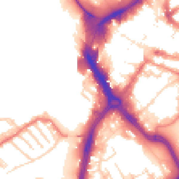 Daytime road noise heatmap for DN1 1RS