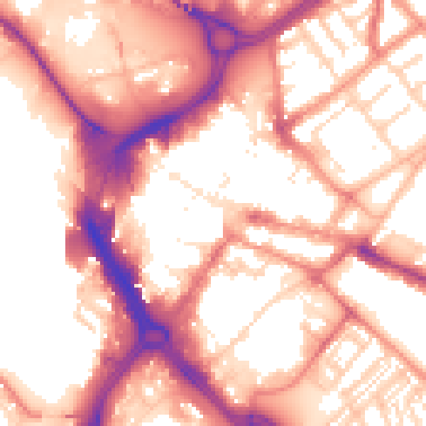 Daytime road noise heatmap for DN1 1TQ