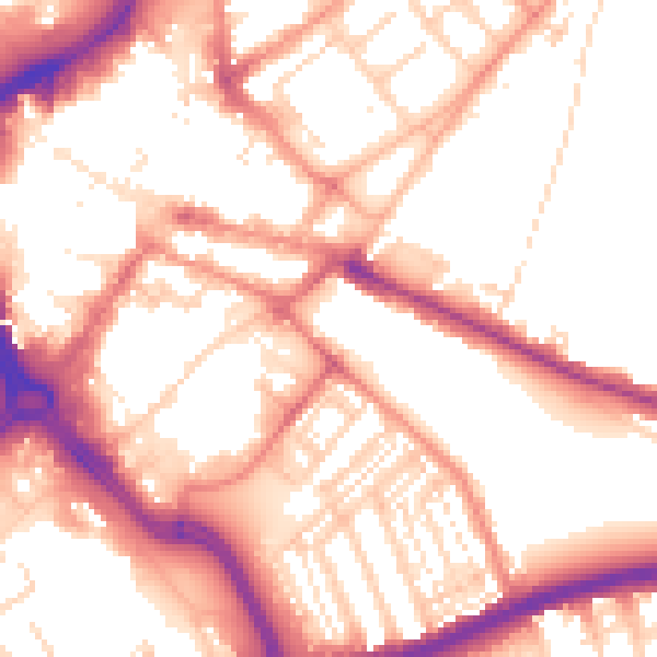 Daytime road noise heatmap for DN1 2AA