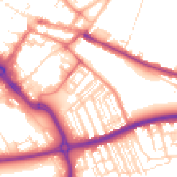 Daytime road noise heatmap for DN1 2AJ