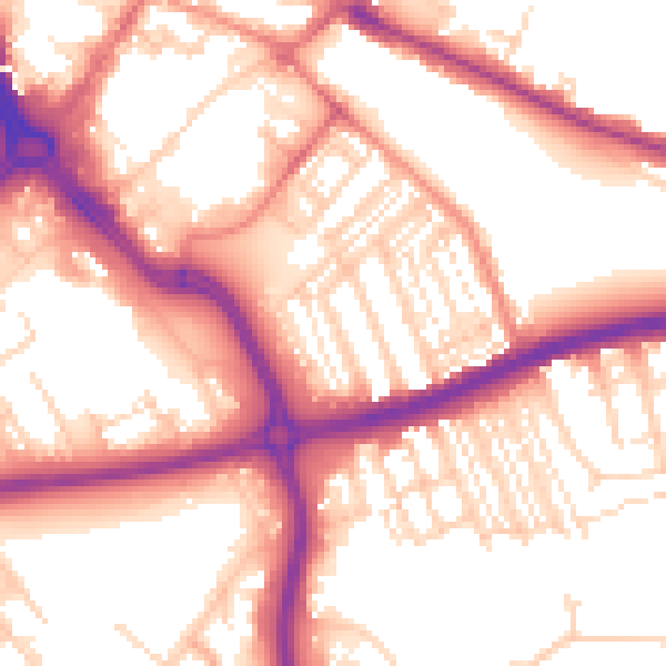 Daytime road noise heatmap for DN1 2BP