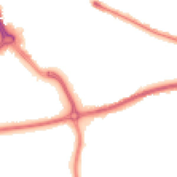 Night-time road noise heatmap for DN1 2BP