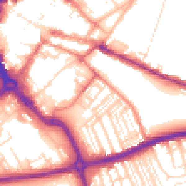 Daytime road noise heatmap for DN1 2DF