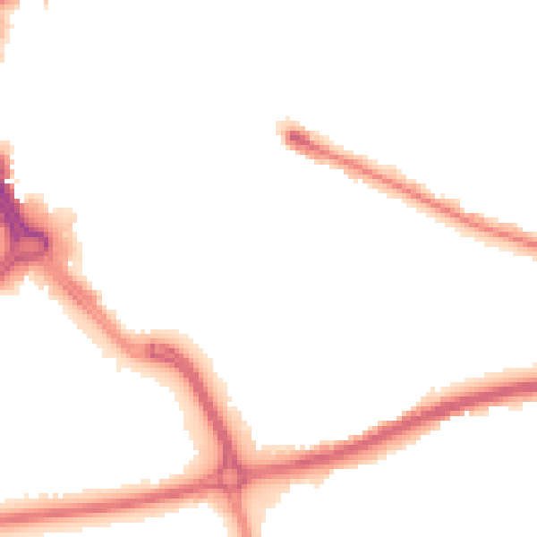 Night-time road noise heatmap for DN1 2DF