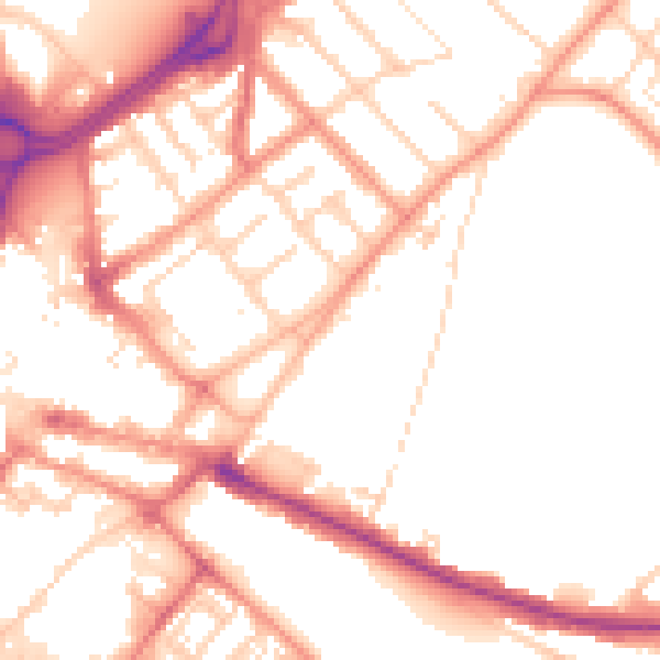 Daytime road noise heatmap for DN1 2HZ