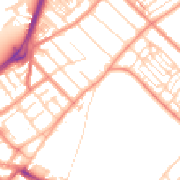 Daytime road noise heatmap for DN1 2JR