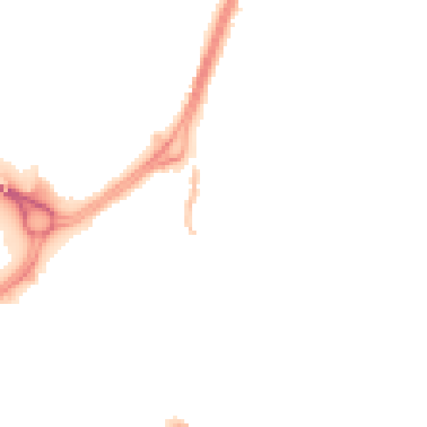 Night-time road noise heatmap for DN1 2LA