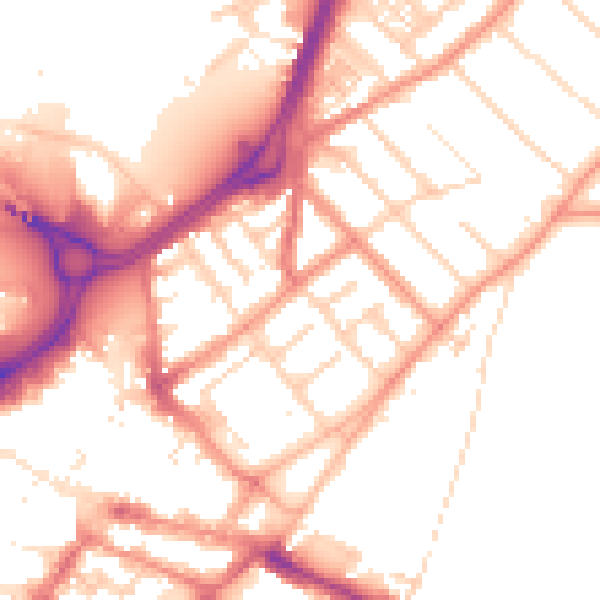 Daytime road noise heatmap for DN1 2LG