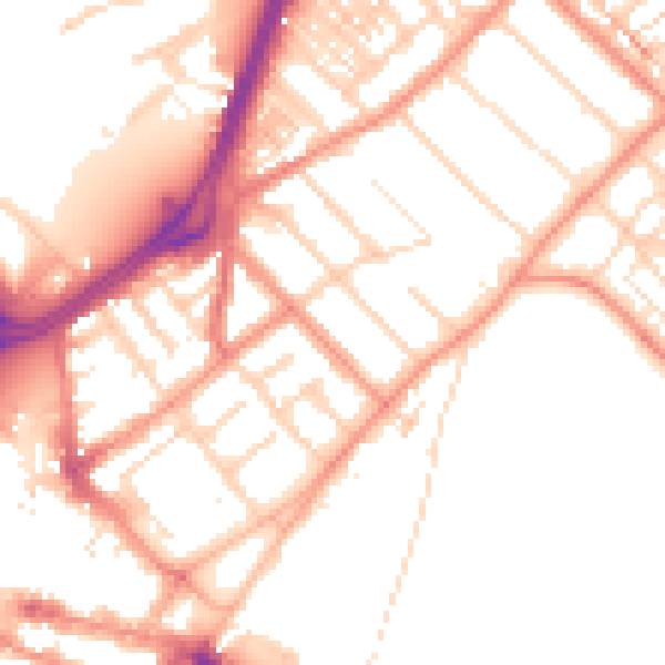 Daytime road noise heatmap for DN1 2LX