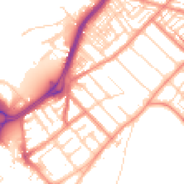 Daytime road noise heatmap for DN1 2NH
