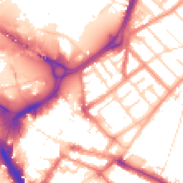 Daytime road noise heatmap for DN1 2PF