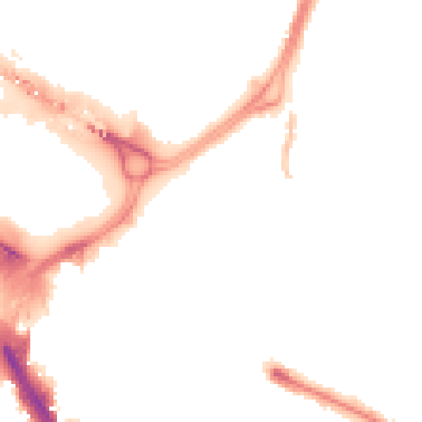 Night-time road noise heatmap for DN1 2PF