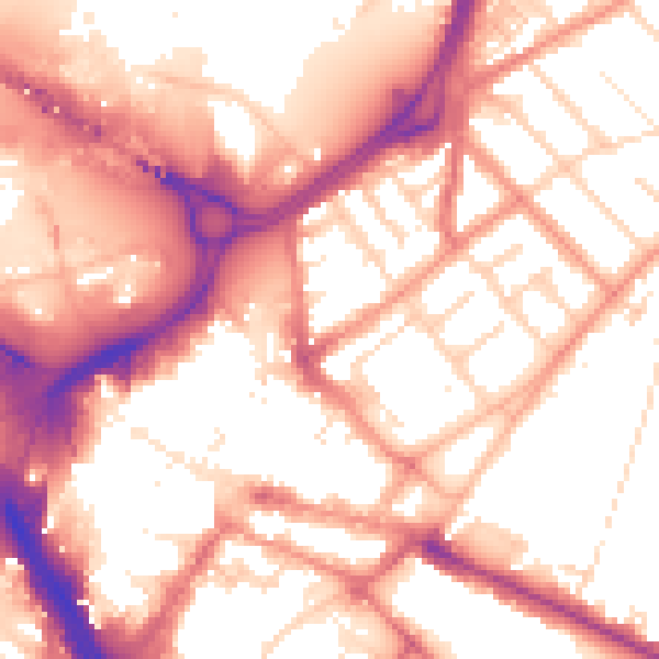 Daytime road noise heatmap for DN1 2PH