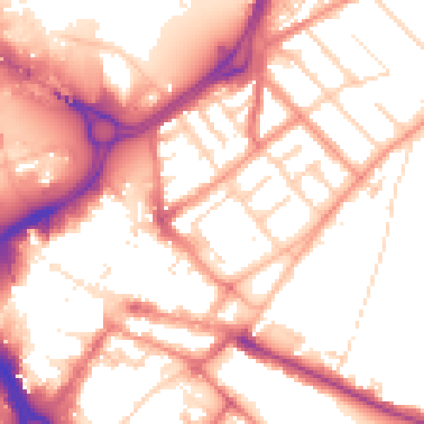 Daytime road noise heatmap for DN1 2PX